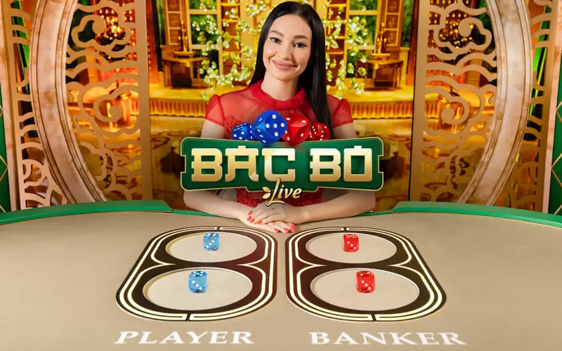 Combine baccarat and dice action in Bac Bo Live at Stake Casino.