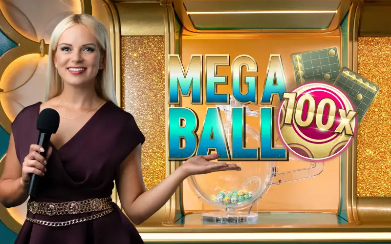 Complete winning lines for major payouts in Mega Ball at Stake Casino.
