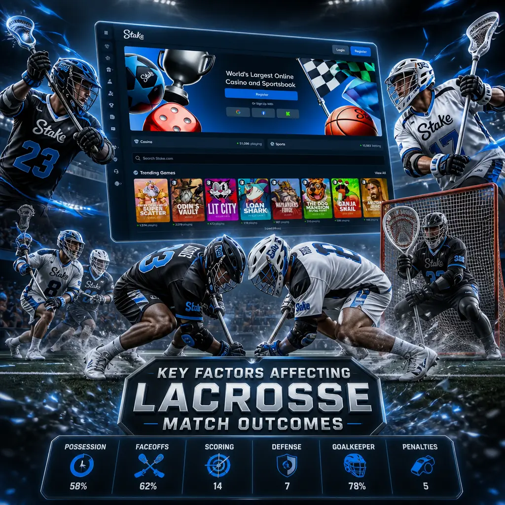 Table listing key lacrosse match factors: goaltending, faceoffs, power plays, shot quality, injuries, form, and home advantage.